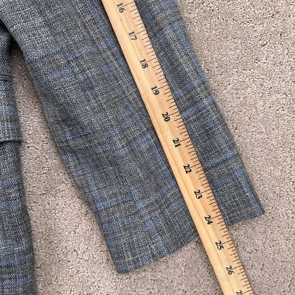 Joseph Abboud Blazer Mens 46R Gray Blue Plaid Heritage E Thomas Luxury Jacket